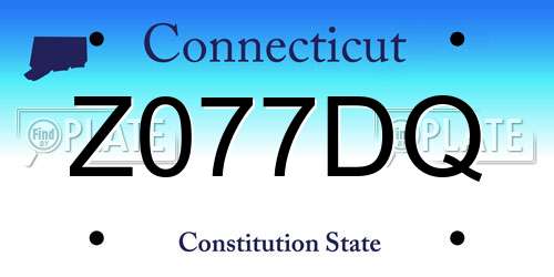 Z077DQ Connecticut License Plate