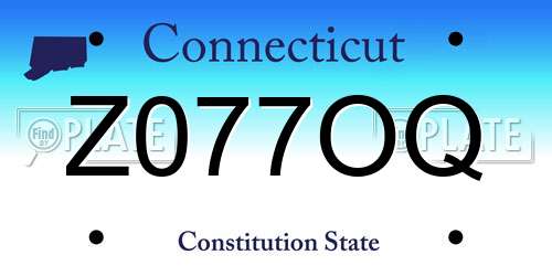Z077OQ Connecticut License Plate
