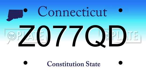 Z077QD Connecticut License Plate