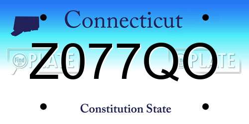 Z077QO Connecticut License Plate