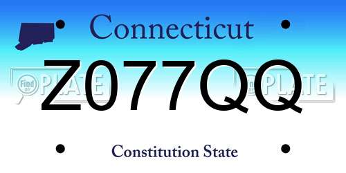 Z077QQ Connecticut License Plate