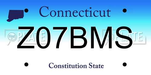 Z07BMS Connecticut License Plate