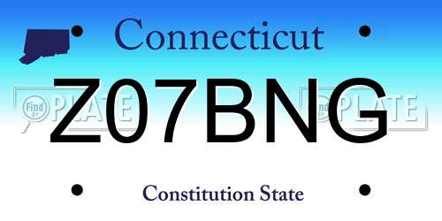 Z07BNG Connecticut License Plate