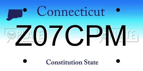 Z07CPM Connecticut License Plate