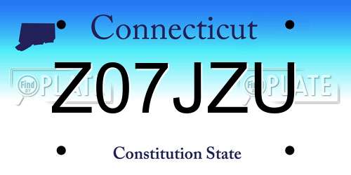 Z07JZU Connecticut License Plate