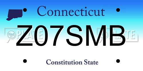 Z07SMB Connecticut License Plate