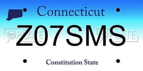 Z07SMS Connecticut License Plate