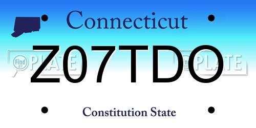 Z07TDO Connecticut License Plate