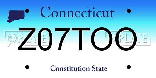 Z07TOO Connecticut License Plate