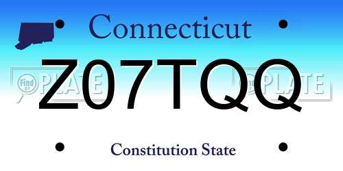 Z07TQQ Connecticut License Plate