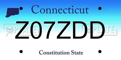 Z07ZDD Connecticut License Plate