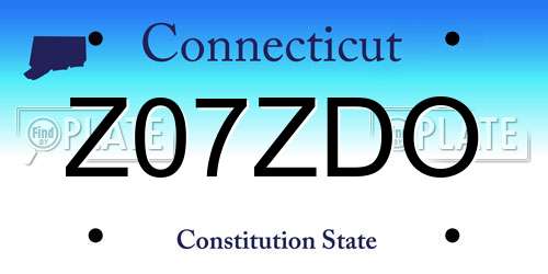 Z07ZDO Connecticut License Plate