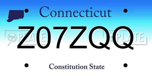 Z07ZQQ Connecticut License Plate