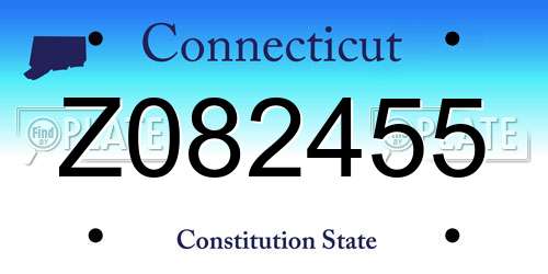Z082455 Connecticut License Plate