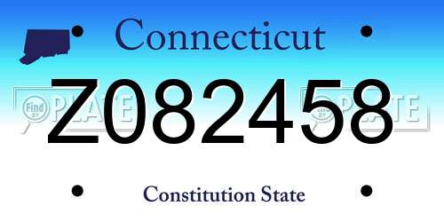 Z082458 Connecticut License Plate
