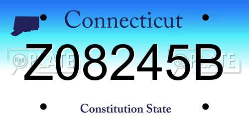 Z08245B Connecticut License Plate