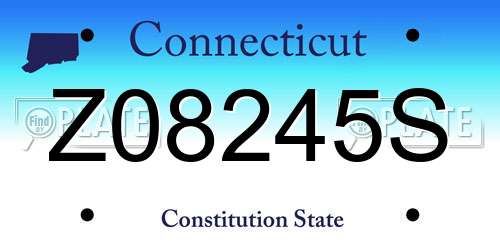 Z08245S Connecticut License Plate