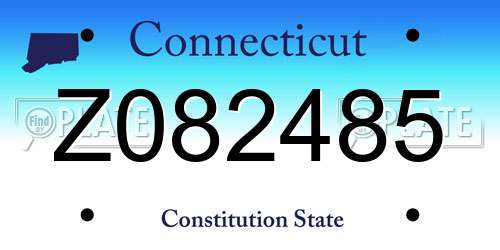 Z082485 Connecticut License Plate