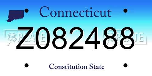 Z082488 Connecticut License Plate