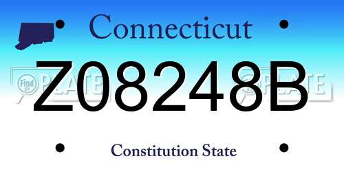 Z08248B Connecticut License Plate