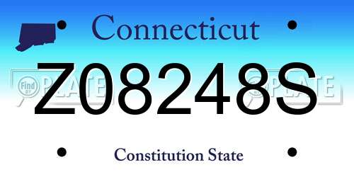 Z08248S Connecticut License Plate