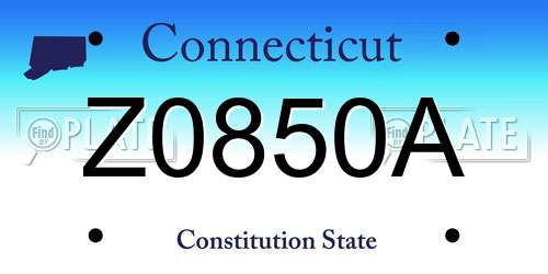 Z0850A Connecticut License Plate