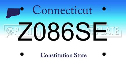 Z086SE Connecticut License Plate