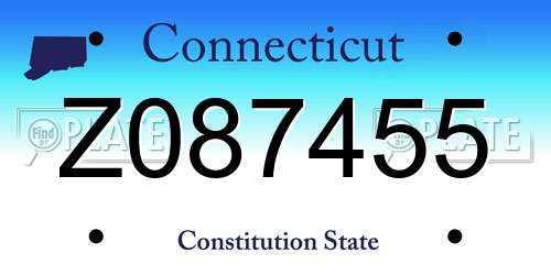 Z087455 Connecticut License Plate