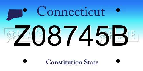 Z08745B Connecticut License Plate