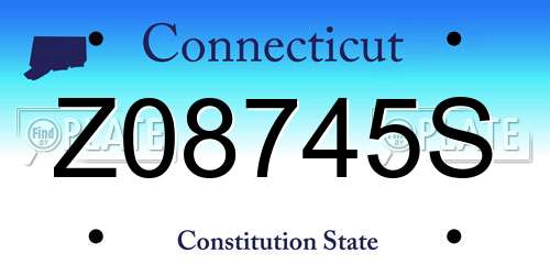 Z08745S Connecticut License Plate