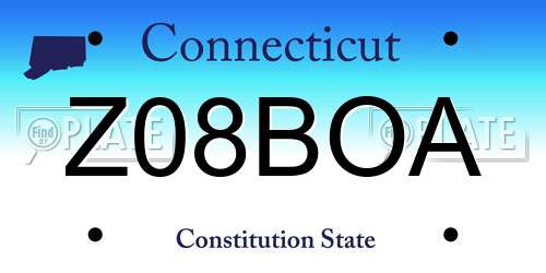 Z08BOA Connecticut License Plate