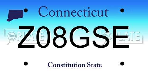 Z08GSE Connecticut License Plate