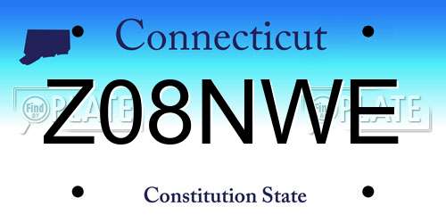 Z08NWE Connecticut License Plate