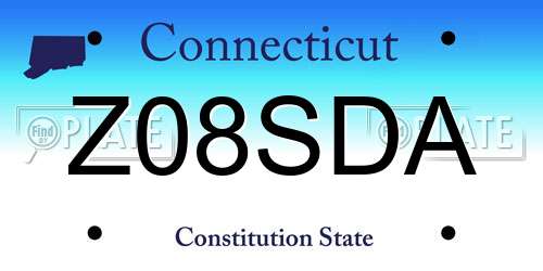 Z08SDA Connecticut License Plate