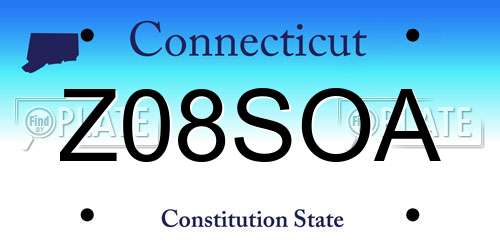 Z08SOA Connecticut License Plate