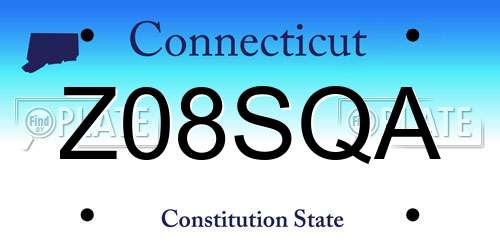 Z08SQA Connecticut License Plate