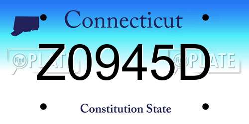 Z0945D Connecticut License Plate
