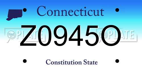 Z0945O Connecticut License Plate