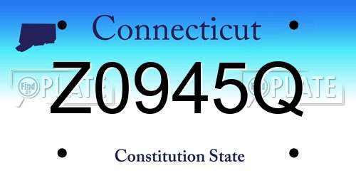 Z0945Q Connecticut License Plate