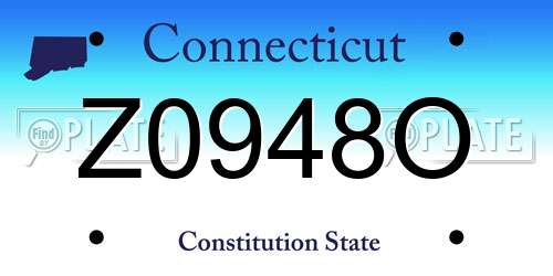 Z0948O Connecticut License Plate