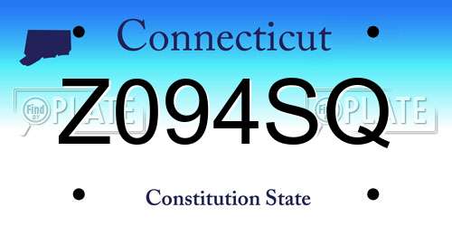 Z094SQ Connecticut License Plate