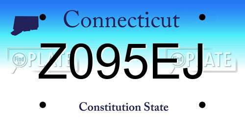 Z095EJ Connecticut License Plate