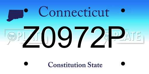 Z0972P Connecticut License Plate