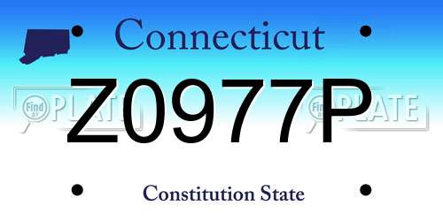 Z0977P Connecticut License Plate