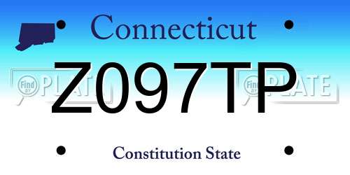 Z097TP Connecticut License Plate
