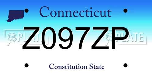 Z097ZP Connecticut License Plate