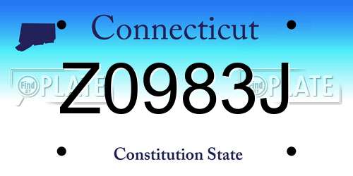Z0983J Connecticut License Plate
