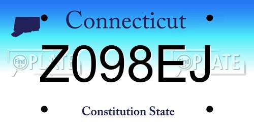 Z098EJ Connecticut License Plate