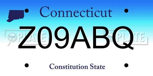 Z09ABQ Connecticut License Plate