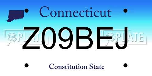 Z09BEJ Connecticut License Plate